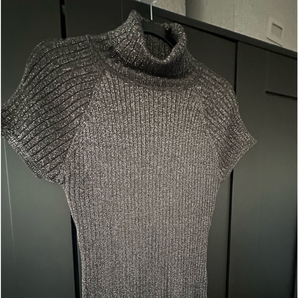 Philosophy silver large short sleeve sweater